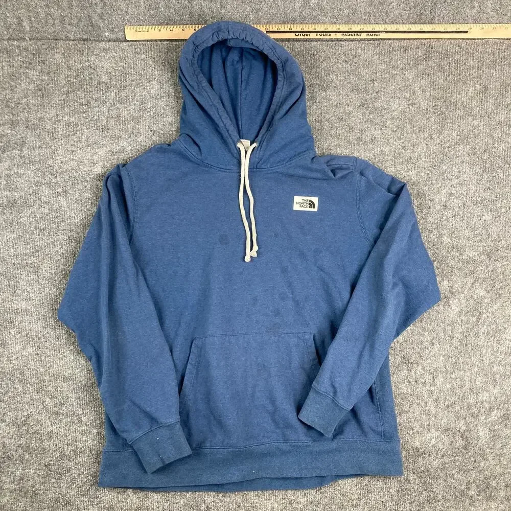 The North Face Hoodie Mens XL Blue Pullover‎ Fleece Casual Kangaroo Pocket
